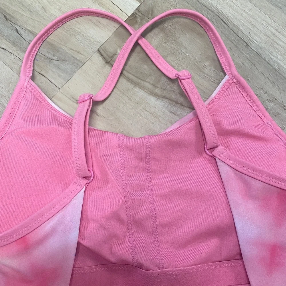 Athleta Kids Pink and White Swim One Piece - Picture 3 of 4